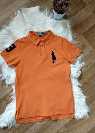 Футболка поло polo ralph lauren оранжевый цвет,р.м