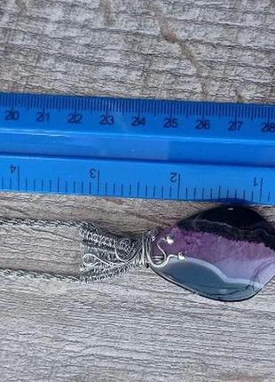 Кулон із агату.намисто з фіолетовим кристалом.кулон із кварцового кристалу7 фото