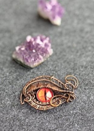 Мідний кулон з драконовим оком, оригінальний подарунок5 фото