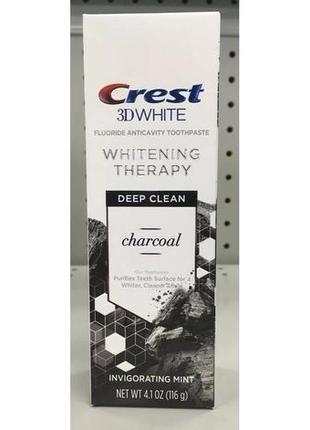 Зубна паста crest charcoal 3d white toothpaste, deep clean