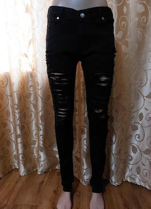 💖💖💖стильные черные рваные женские джинсы criminal damage💖💖💖6 фото