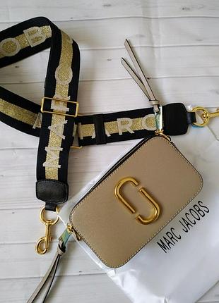 Сумка кожаная бежевая в стиле marc jacobs ⚜️ 4