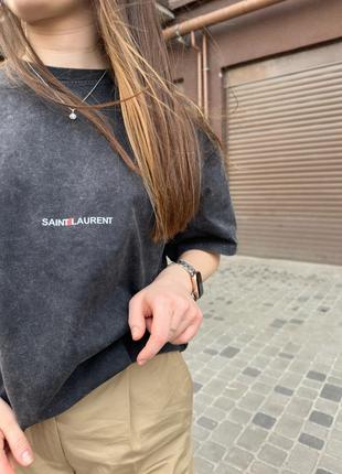 Футболка с логотипом saint laurent