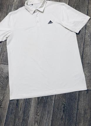Белая футболка поло спортивное adidas оригинал3 фото