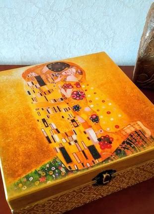 Шкатулка для украшений, техника декупаж.