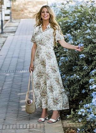 Фаворит блоггеров - длинное вискозное платье сукня zara цветочный принт розы новое9 фото