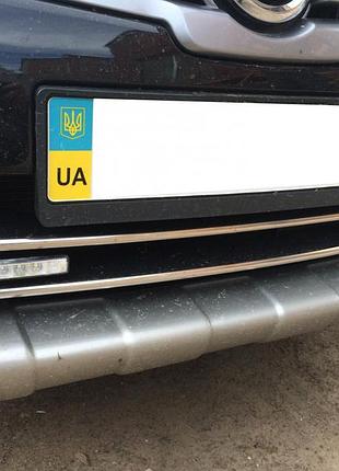 Полоски на нижнюю решетку nissan qashqai (2007-2009) нерж. 2 шт.
