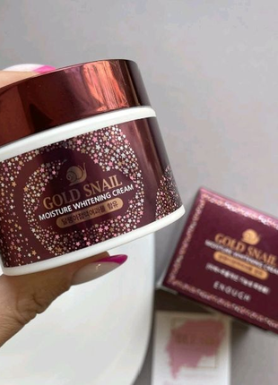 Крем з муцином равлика enough gold snail moisture whitening cream