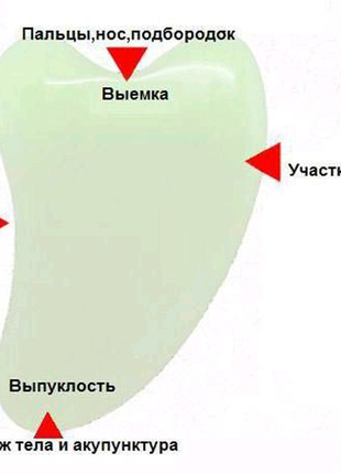 Скребок гуаша нефритовий3 фото