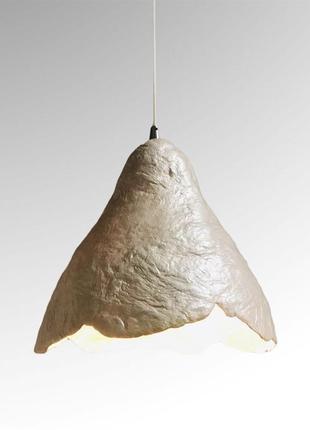 Підвісний світильник з посиленого пап'є-маше перламутровий p007-19