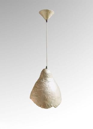 Підвісний світильник з посиленого пап'є-маше перламутровий p007-19