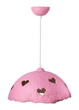 Підвісний світильник з посиленого пап'є-маше рожевий p012-19