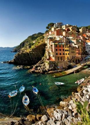 Фотообои "старинный город у моря"  - любой размер! читаем описание!