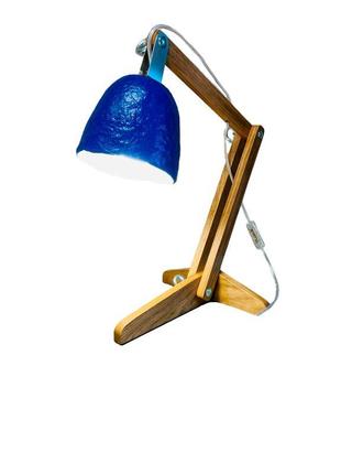 Настільна лампа з дерева та підсиленого пап'є-маше "полиск"