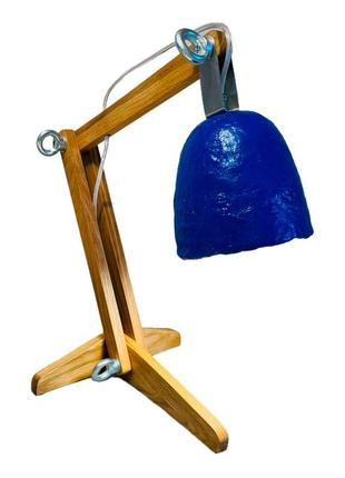 Настільна лампа з дерева та підсиленого пап'є-маше "полиск"5 фото