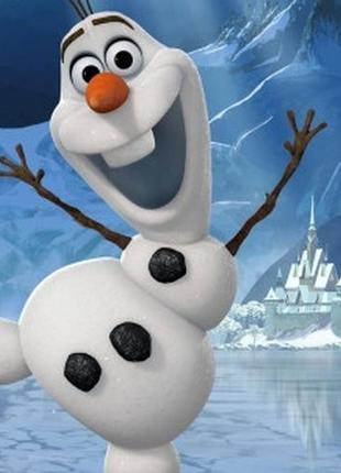 Детские фотообои "веселый снеговик"  - любой размер! читаем описание!