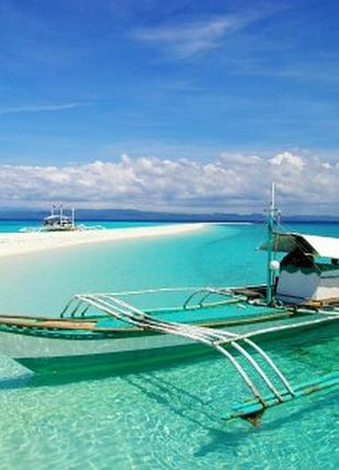 Фотообои "лодка на море"  - любой размер! читаем описание!