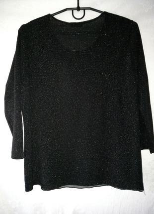 Блуза marcona без воротника рукав 3/4 люрекс крупный бисер подкладка2 фото