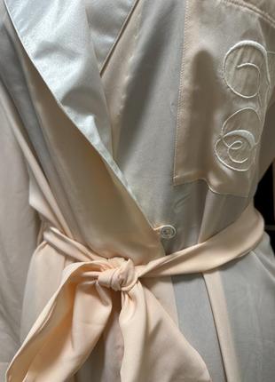 Халат с логотипом, шелк, шелковый халат 👘4 фото