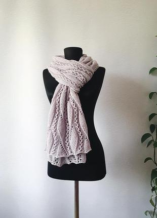 Світло-сірий довгий жіночий шарф4 фото