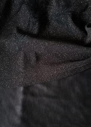 Блуза marcona без воротника рукав 3/4 люрекс крупный бисер подкладка6 фото