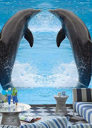 Фото шпалери "два дельфіна 1" - будь-який розмір! читаємо опис!