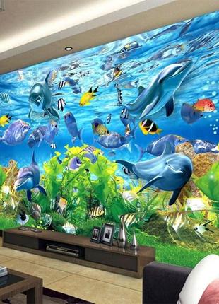 Фото шпалери "акваріум з дельфінами" - будь-який розмір! читаємо опис!