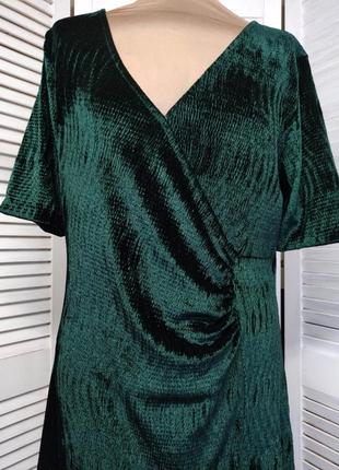 Зеленое велюровое платье/ изумрудное платье2 фото