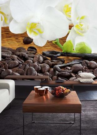 Фото шпалери "орхідеї і кави" - будь-який розмір! читаємо опис!