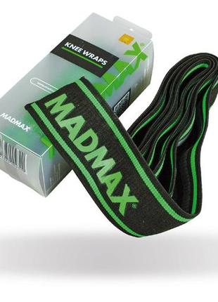 Бинти на коліна madmax mfa-299 non slide & slip knee wraps 2.0m black/green