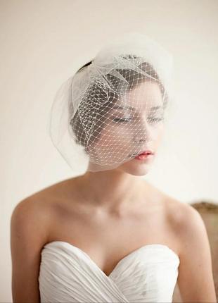 Свадебная вуалетка, вуаль вечерняя, сетка.