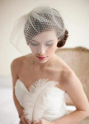 Свадебная вуалетка, вуаль вечерняя, сетка.