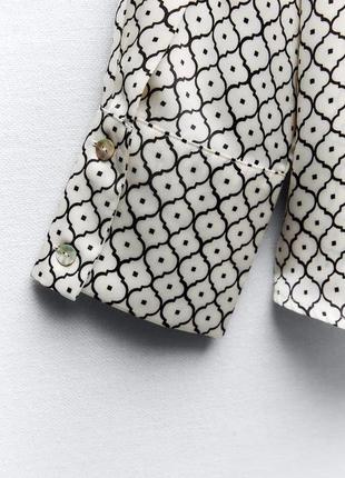 Сатінова блуза з орнаментом zаrа9 фото