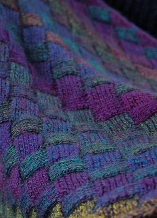 Разноцветная вязаная шаль из шерсти мериноса. ручная работа2 фото