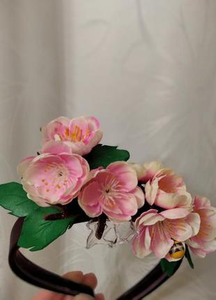 Обруч яблуневий цвіт до свята весни обідок квіти