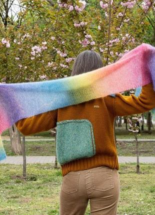 Радужный разноцветный шарф2 фото