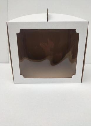 Коробка для торта із вікном, 250*250*250мм.1 фото