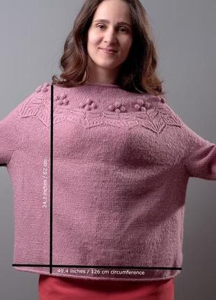 Пушистый женский свитер цвета пыльной розы. ручная работа9 фото