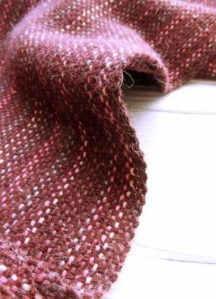 Тканый шарф божоле ручное ткачнство/твид3 фото