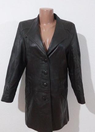 Довга шкіряна куртка напівпальто стан нової англія wallace sacks