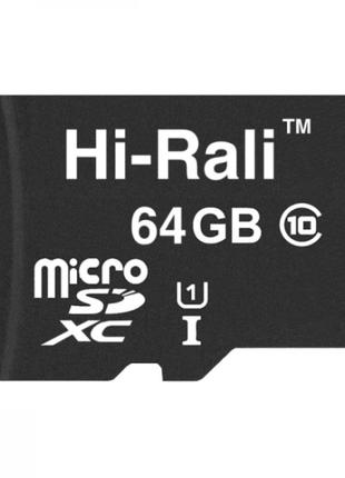 Карта пам'яті  hi-rali microsdxc 64gb uhs-1 10 class