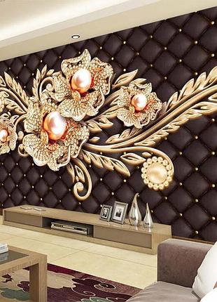 Фото шпалери "3d квіти з перлами" - будь-який розмір! читаємо опис!