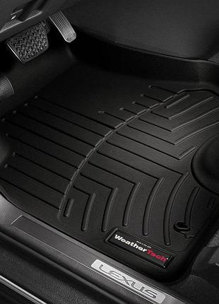 Передние коврики tesla model x 2017-c бортиком , черные 448691 weathertech