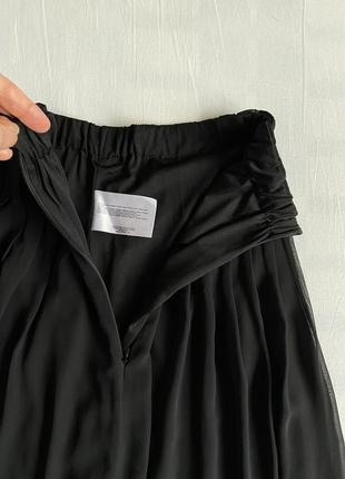 Женская чёрная юбка шифоновая с подкладкой  xs-s3 фото