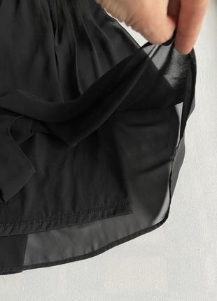 Женская чёрная юбка шифоновая с подкладкой  xs-s4 фото