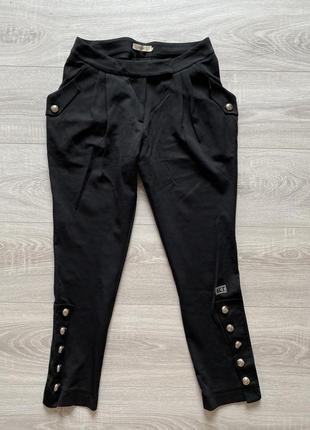 Штани societa чорні з защипами банани slouchy italy