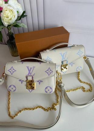 Сумка шкіряна молочна в стилі louis vuitton