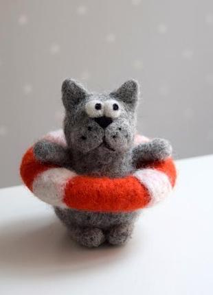 Набір для валяння іграшки кіт-плавець, bernifelt, україна8 фото