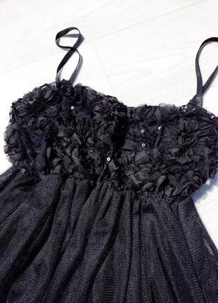 Шикарная пышная фатиновая вечерняя чёрная блуза g&y4 фото