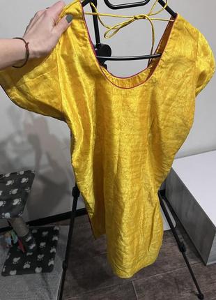 Индия платье с вышивкой желтое5 фото